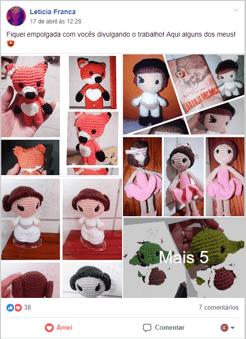Amigurumi de vários bonecos